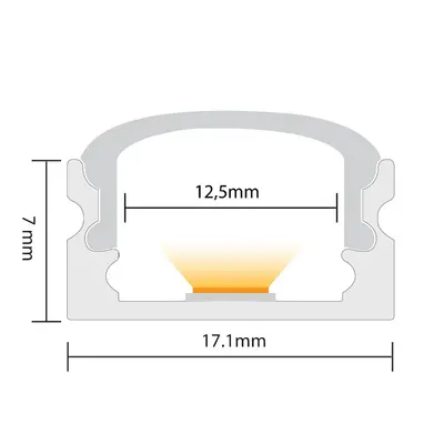 109023 - Profil Led 2 m Surface Blanc Alu-Ldp 3