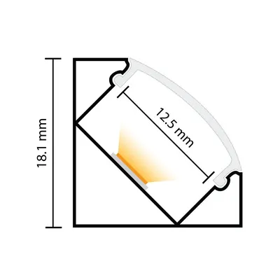 109030 - Profilé Led 1 m Coin Noir-Ldp 3