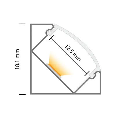 109069-1 m Led Profile Corner Alu-Ldp 3