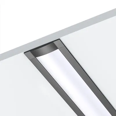 109070-1 m Profil Led Encastré 1 Noir-Ldp 4