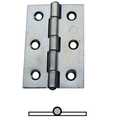 2 Wide Hinges, Galvanized 44 X 63 mm