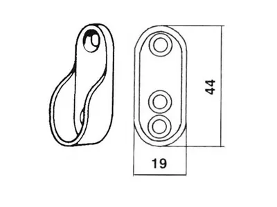 2 Tube Carriers for Oval Tube 44x20 mm