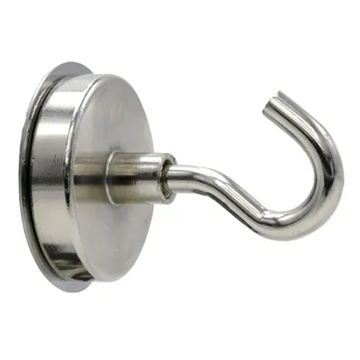 2 Neodymium Magnetic Hooks Silver Color + Plate
