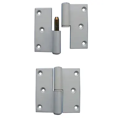 3 Hinges Alu, White, Left + 18s 80 mm