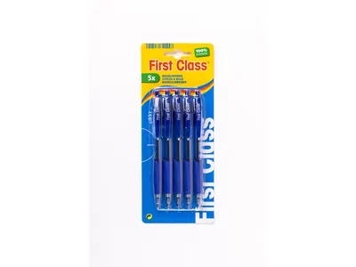 5 Stylos À Bille Clic Bleu