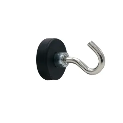 6 Neodymium Magneethaken Zwart