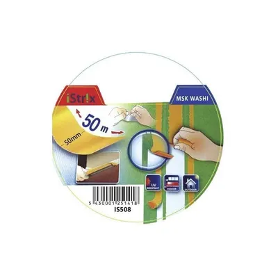 Afplaktape Washi Geel 50 mm 50 m