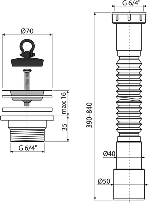 Alcaplast Crépine 6/4 5