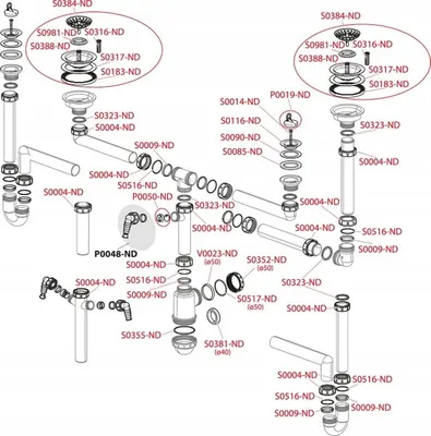 Alcaplast Dubb. Sifon 40-50 mm met Crepine