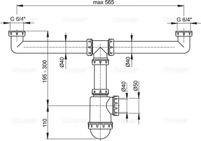 Alcaplast Dubb. Siphon 50 mm 2