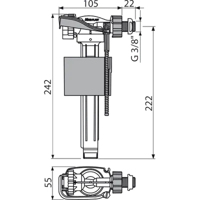 Alcaplast Toilet Float 3/8 Metal 2
