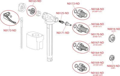 Alcaplast Toilet Float 3/8 Metal 3
