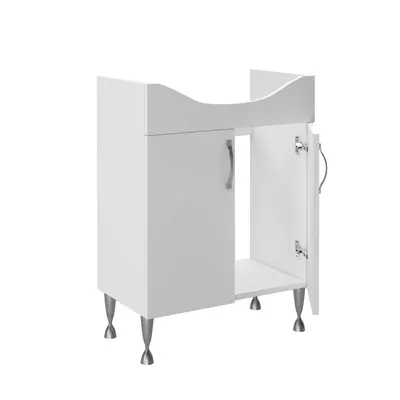 Aleco Badmeubel Wit 65 cm Onderkast Wastafel en Spiegel 2