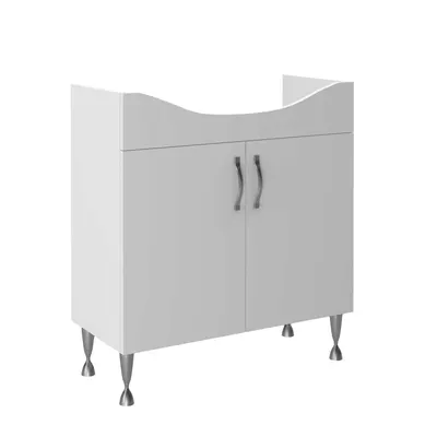 Aleco Badmeubel Wit 80 cm Onderkast Wastafel en Spiegel 1