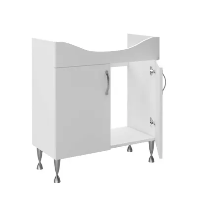 Aleco Badmeubel Wit 80 cm Onderkast Wastafel en Spiegel 2