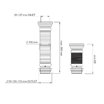 Aloni Wc Flexibel Recht 90-110 2