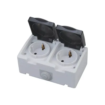 Atom Socket Double Horizontal Ip54