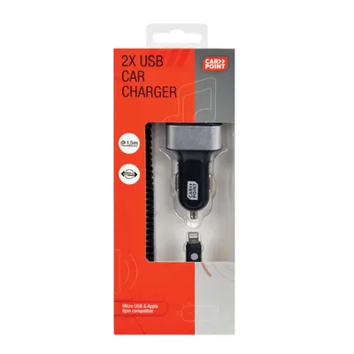 Carpoint 12v/24v 8 Pin/micro Usb Autolader + 2 Usb-a 2