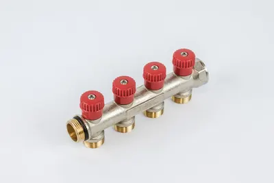 Divider for Central Heating Brass Begetube 3/4" + 4 X M24 Blue