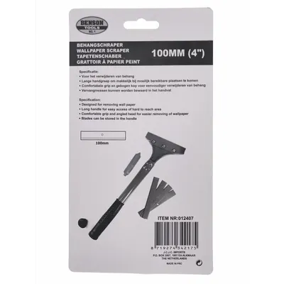Benson Wallpaper Scraper 100 mm Including 5 Blades Red 3