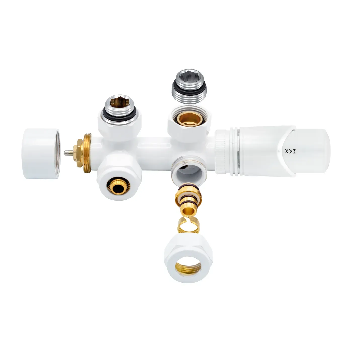 Belrad Aansluitset Midden Muur Wit M30x16