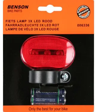Lampe de Vélo Benson 3x Led Rouge 2