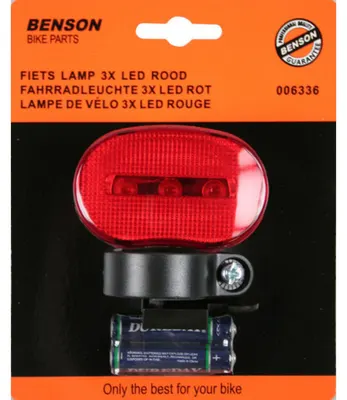 Lampe de Vélo Benson 3x Led Rouge 3