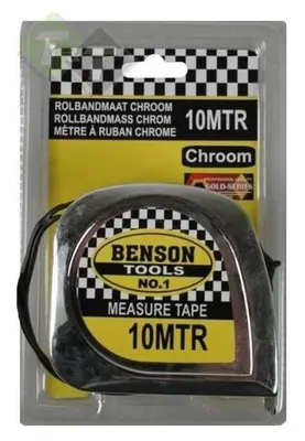 Benson Rolbandmaat Chroom 10mtr 1