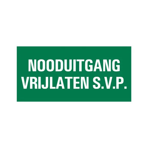 Bord 150x300 Vluchtweg Nooduitgang Vrij