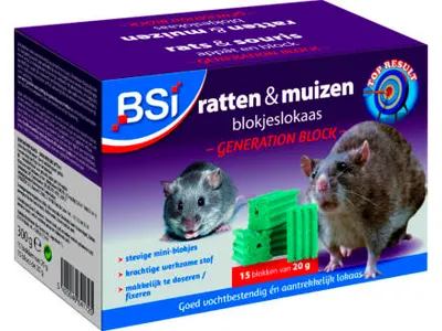 Bsi Blokjes Anti Muis en Rat 15x20g 2