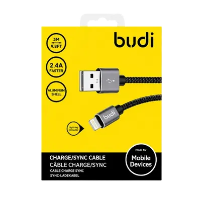 Budi Kabel Lightning 3 m Zwart