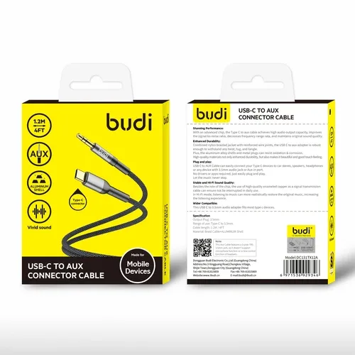 Budi Cable Usb C - Jack 1.2 m