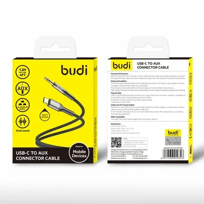 Câble Budi Usb C - Jack 1,2 m