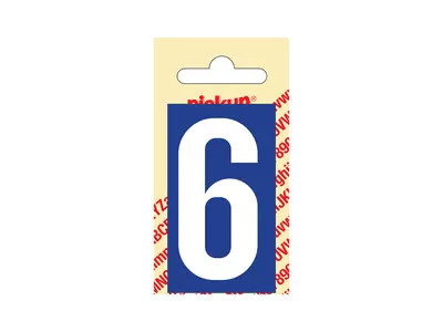 Number Plastic 60 mm Nr6 Bl