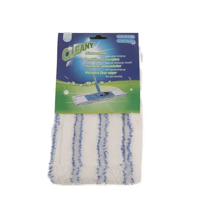Cleany Reservemop Micro Wit/blauw - Nat 1