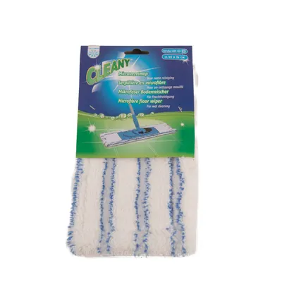 Cleany Reservemop Micro Wit/blauw - Nat 2