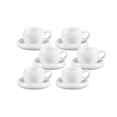 Cosmo Espressokop + Schotel Set 12st Wit 2