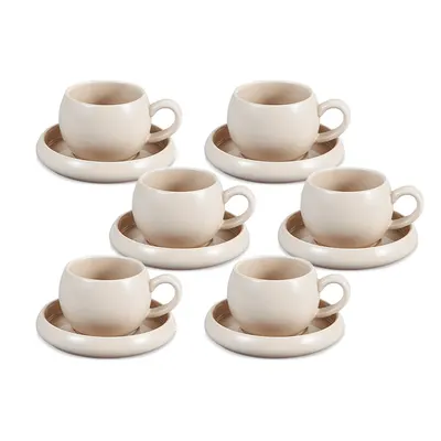 Ensemble Tasse + Soucoupe Cosmo 12pcs Beige 2