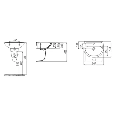 Creavit Lavabo 50x40cm Tp150 2