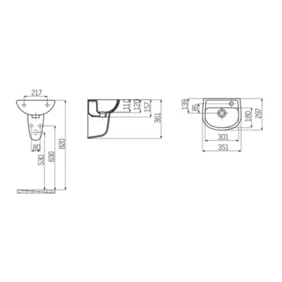 Creavit Lavabo Tp135 Blanc 29x35cm 2