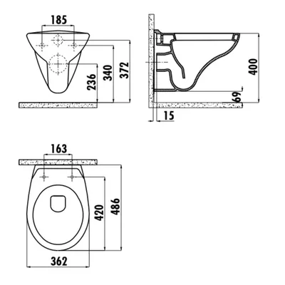 Cuvette de Toilette Suspendue Creavit Avec Pulvérisateur 2