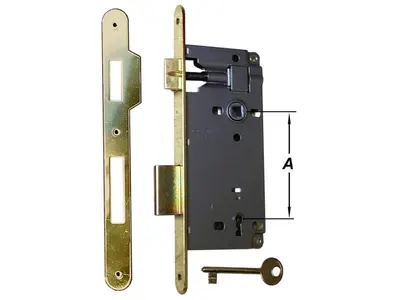 Door Lock, Turntable, Round, Chrome. 90x50mm