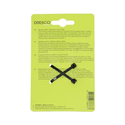 Dresco Remblokken V-Brake Inbus 70 mm 6
