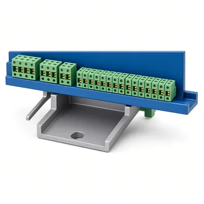Rail de Mise À la Terre Ec 1x35 - 2x25 - 12x16 Bleu
