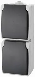 Elix Socket Double + Earthing 230v 16a Ip44 Surface-Mounted