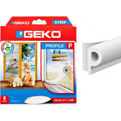 Geko Tochtstrip P Profiel Wit