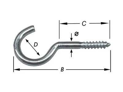 Hook Screws, White Epoxi 2.5 X 30 mm