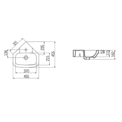 Lave Main Coin Lavabo 45x45 2