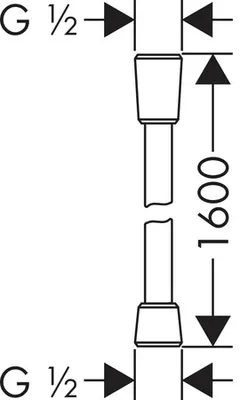 Hansgrohe Isiflex Flexible de Douche 1600 mm Avec 2 Écrous Coniques Chromé 2