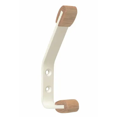 Patère Porte-Chapeau/manteau, Blanche, Plateau en Bois 120 mm